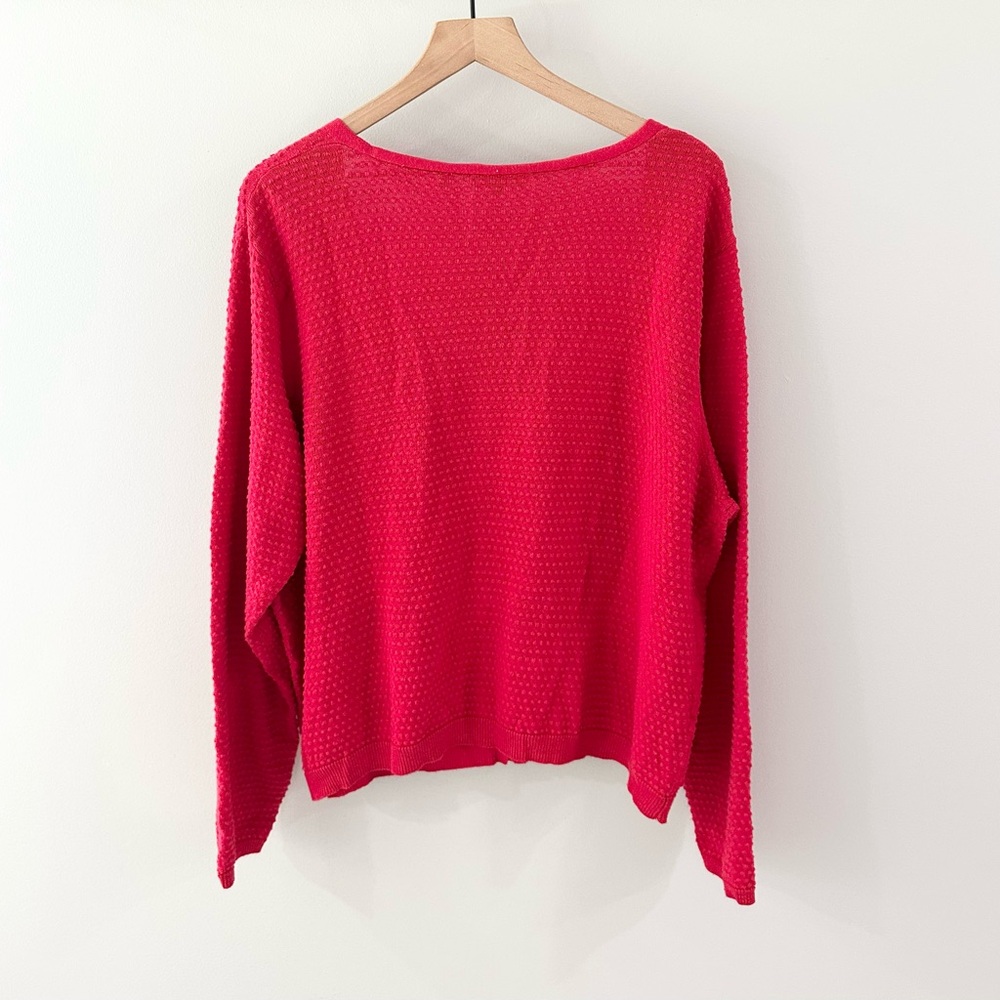 Draper James RSVP V-Neck Textured Cardigan Red Size XXL - Picture 6 of 6